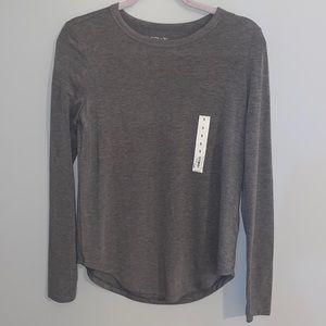 Long Sleeve Gray Crewneck Tee